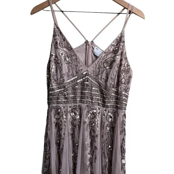 ASOS Design Floral Sequin Embellished Midi Dress Womens 6 Formal - Picture 4 of 10